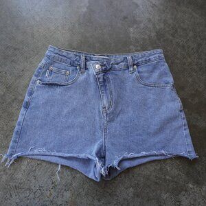 Genleck Womens Crossover Jean Shorts - Stretch High Waisted Trendy Denim Shorts